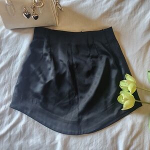 black leather mini skirt from italy
